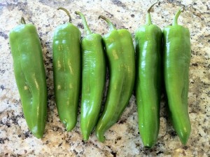 Green Chilis waiting to be made into low oxalate chicken enchiladas verde
